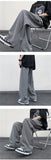 Riolio Summer/Autumn Plaid Pants Men Loose Casual Straight Trousers for Male/Female Harajuku Hip-hop Streetwear Wide-leg Mopping Pants
