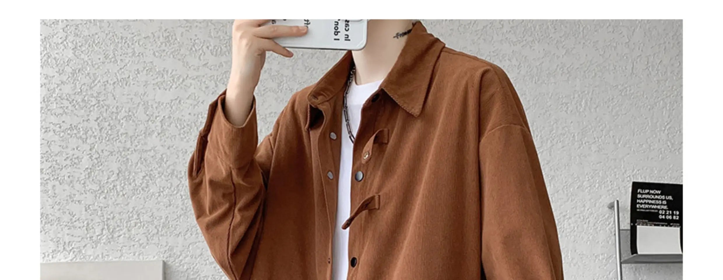 Riolio Corduroy Shirt Men Casual Turn Down Button Long Sleeve Shirts Streetwear Leisure Luxury Clothing Chemise Homme