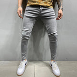 Riolio Mens Black Jeans Slim Fit Quality Gray Casual Male Jeans Pants Skinny Fit Men Pants Hip Hop Streetwear Cotton Denim Trousers