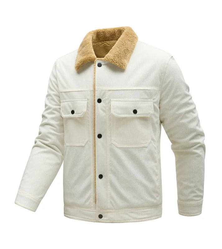Riolio Autumn Brand Men's Jacket Winter Thick Velvet Jacket Men's Quality Lamb Wool New Jacket Corduroy Cotton Jacket Men's Clothing