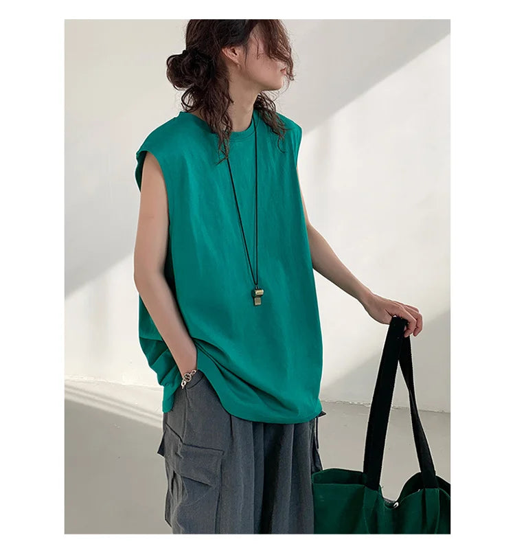Riolio Summer Men Trendy Casual Streetwear Oversized Sleeveless T-shirt Youth Y2K Hip Hop Cotton Tank Tops Sports Basketball Vest