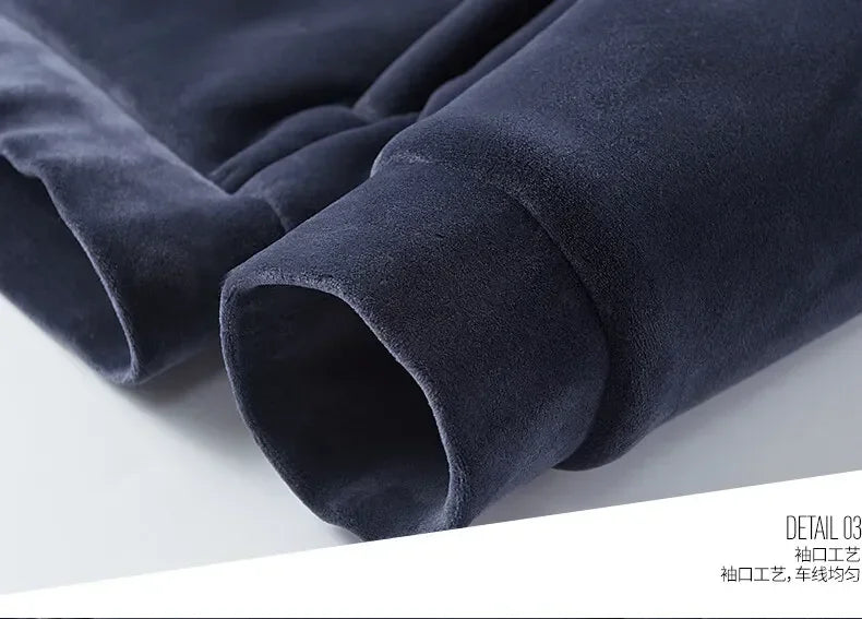 Riolio Hooded Sweat shirt+Pant 2-piece Sets Men Set Sports Suit Fleece Thickened Sportswear Casual Men Tracksuit Winter male Tracksuit