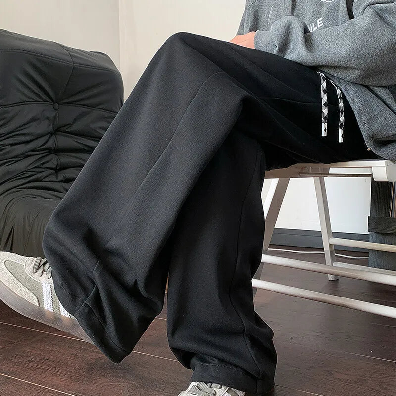 Riolio Black Casual Pants Men Fashion Oversized Wide Leg Pants Men Streetwear Loose Sweatpants Mens Sports Pants Male Trousers M-3XL