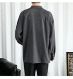 Riolio Shirt Men Solid  Long sleeved Shirt For Men Korean Fashion Shirts Comfortable Blouses Casual Loose Classic Single Breasted Shirt