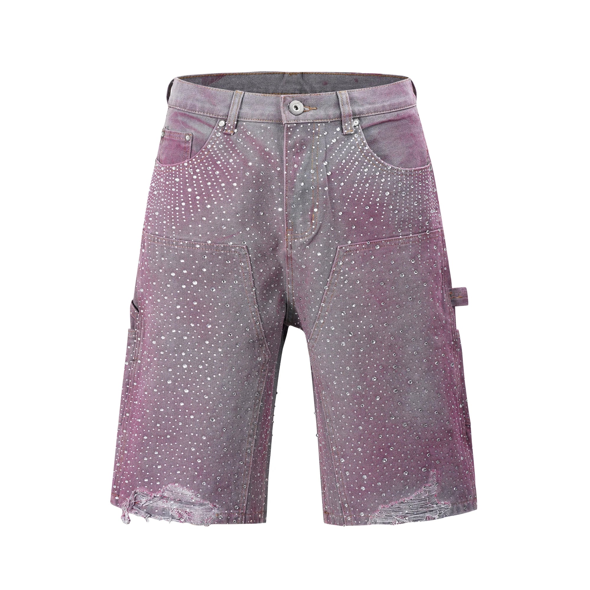 Riolio Full Rhinestone Print Washed Blue Baggy Jeans Mens and Women Ropa Hombre Streetwear Solid Casual Denim Trousers Loose Cargos
