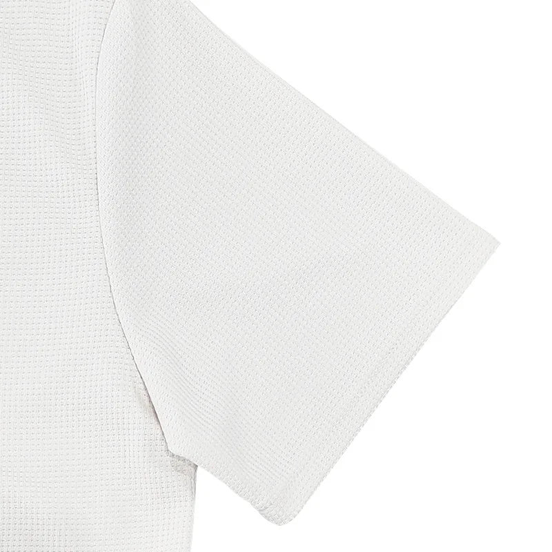 Riolio 2025 Summer Simplicity Men's Suit Loose Walf Checks Fabric Breathable Comfort and Casual Short Sleeve Shorts Two-Piece Suit