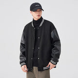 Riolio Bomber Wool Coat Premium Varsity Leather Wool Jacket High Street Jacket Men's Varsity Baseball College Leather Sleeves