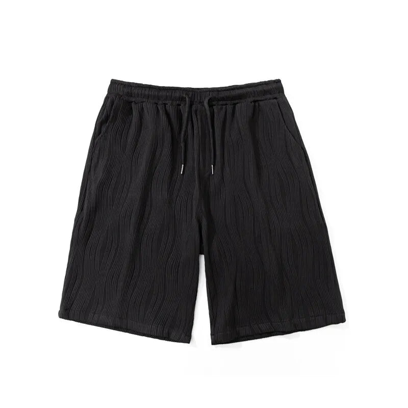Riolio Summer Shorts Men Fashion Blue Ice Silk Shorts Men Streetwear Hip-hop Loose Pleated Shorts Mens Beach Shorts Plus Size 4XL