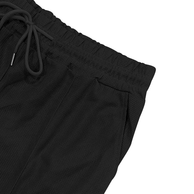 Riolio 2025 Summer Simplicity Men's Suit Loose Walf Checks Fabric Breathable Comfort and Casual Short Sleeve Shorts Two-Piece Suit