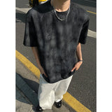 Riolio Men Loose Fit Tie Dye Short Sleeve Round Neck T-Shirt Summer Fashion Casual Streetwear Soft Breathable Oversized Tee Comfy Y2K