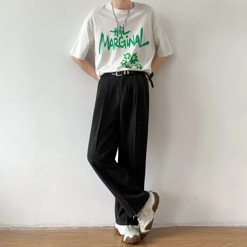 Riolio Brown Black Suit Pants Men Slim Fit Fashion Social Mens Dress Pants Korean Casual Straight Pants Mens Office Formal Trousers