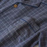 Riolio Men's Shorts Pajamas Suit for Summer Thin Short-sleeved Shorts Cotton Simple Plaid Design Pantalon Pijama Hombre Mens Sleepwear