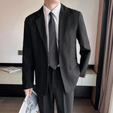 Riolio Busin Casual Men's Suit Set Jaet Casual Spring Autumn Wedding Best Man Marriage Career Formal Small Suit M
