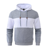 Riolio Autumn Men's Casual Fashion Hoodies Cozy Pullover Sweatshirt Tracksuit Hooded Sweatshirts Streetwear with Plaid Jacquard