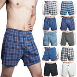 Riolio Men's 100% Cotton Boxer Shorts Foreskin Underwear High Waist Big Underpants Casual Plaid Plus Size Aro Alo Allo Pants M-3XL