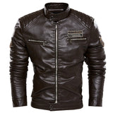 Riolio Men Outerwear Leather Moto Jacket Trend Brand Men's New Clothing Men Fashion Leather Jacket Streetwear Blazer Casual Jackets