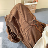 Riolio Corduroy Cargo Pants for Men Streetwear Black Cargo Trousers Male Joggers Hip Hop Green Black Japanese Pocket Korean