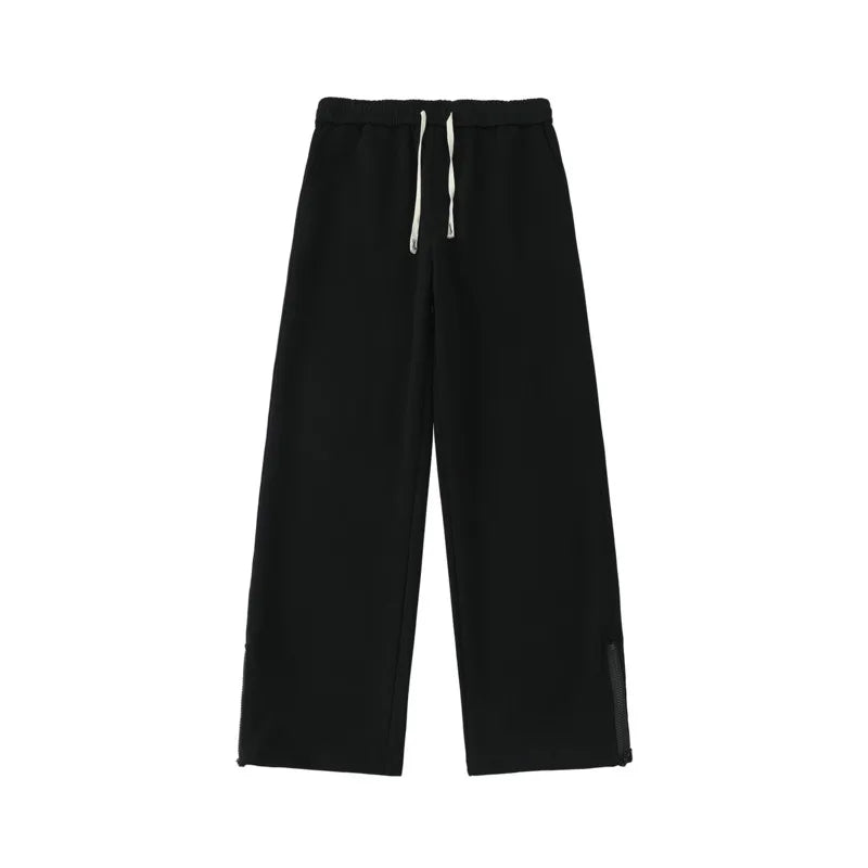 Riolio Black Casual Pants Men Sweatpants Oversized Wide Leg Pants Men Streetwear Loose Grey Straight Sports Pants Mens Joggers Trousers