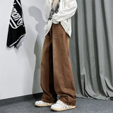 Riolio Brown Baggy Jeans Men Fashion Casual Vintage Jeans Men Streetwear Hip-hop Loose Straight Jeans Mens Retro Denim Trousers M-3XL