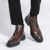 Riolio Men's short boots winter fashion new comfortable Amazon tight lace shoes old-fashioned business men's casual fashion shoes