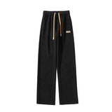 Riolio Summer Casual Pants Men Fashion Straight Ice Silk Pants Men Streetwear Hip-hop Loose Pleated Pants Mens Beige Trousers M-3XL