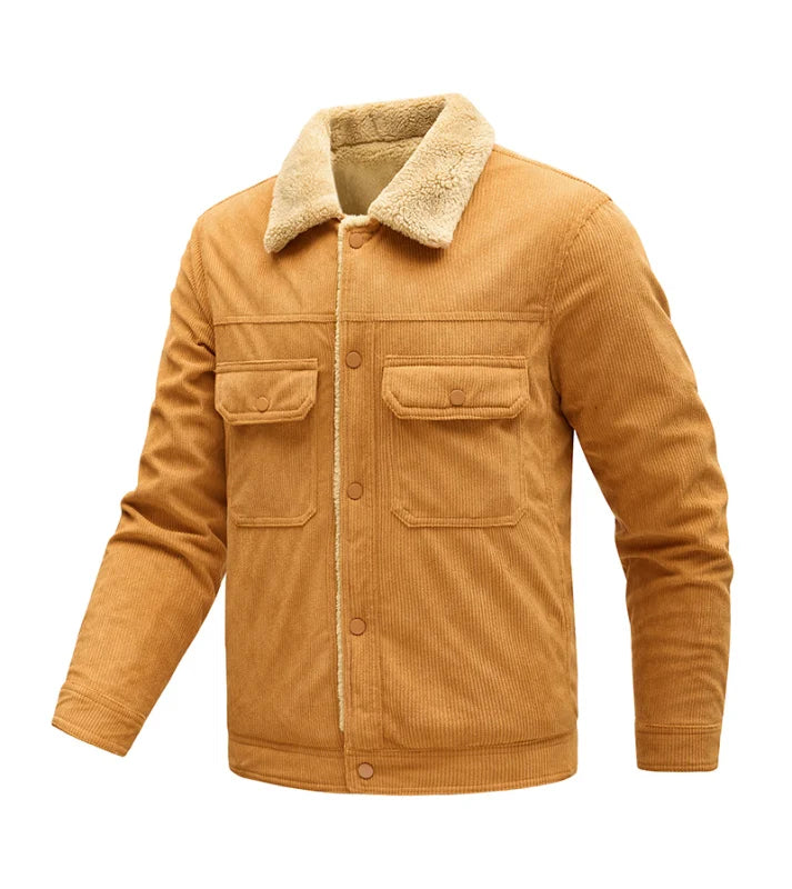 Riolio Autumn Brand Men's Jacket Winter Thick Velvet Jacket Men's Quality Lamb Wool New Jacket Corduroy Cotton Jacket Men's Clothing