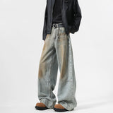 Riolio Men's Jeans baggy Denim pants Loose Fit Casual Style American Streetwear Straight Novel design Leg Pants Trendy Brand