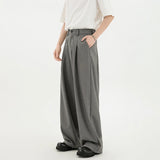 Riolio Black Suit Pants Men Oversized Fashion Social Mens Dress Pants Korean Loose Wide Leg Pants Mens Office Formal Trousers M-3XL