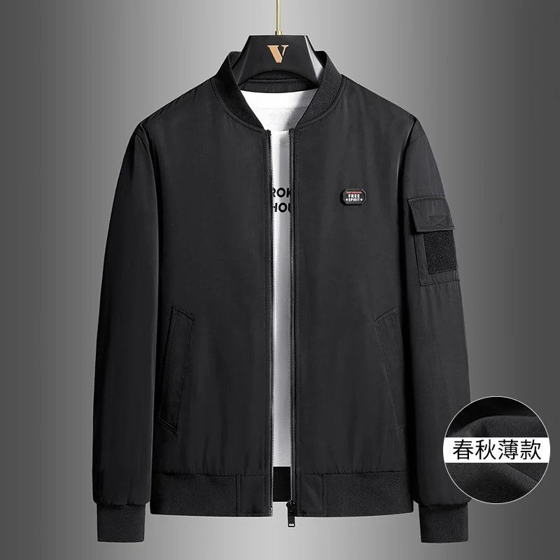 Riolio Men's Jacket Outdoors New Spring Autumn Baseball Jacket Cotton Thickened Warm Men's Jacket Casual Trendy Jacket Quality Blazer