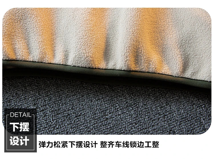 Riolio Korean Casual Heavy Half Zipper Sweatshirt Fleece Jacket Men Autumn Winter Warmth Thicken Men Aesthetic Academy Chic Streetwear