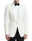 Riolio prom suit Slim Fit Casual Men's 2 Pieces Suit White One Button shawl Lapel Blazer Black Pants Business Suit Formal Groom Tuxedos