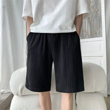 Riolio Summer Shorts Men Fashion Blue Ice Silk Shorts Men Streetwear Hip-hop Loose Pleated Shorts Mens Beach Shorts Plus Size 4XL