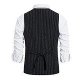 Riolio Business Casual Men Suit Stripe Vest Waist Belt Slim Temperament Retro Body Shaping Single Breasted  Fashion Tank Top 2024 New