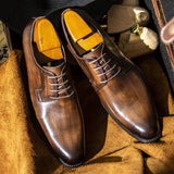 Riolio Luxury Mens Leather Shoes High Quality Men's Shoes Pointed Oxford Wedding Leather Men Dress Shoes Gentleman Office Man Shoe