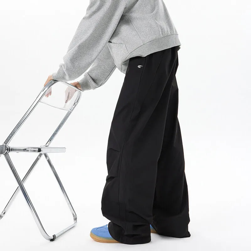 Riolio New Spring Men Pants Casual Loose Wide Leg Trousers fashion Comfort Fit Floor Sweeping Long Drop Pants Relaxed Streetwear