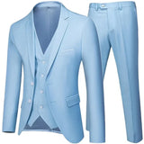 Riolio Business Suit Jacket Coat Blazers Trousers Waistcoat Men Wedding Three Pieces Pants Vest Large Size Professional Dress 3 Pcs Set