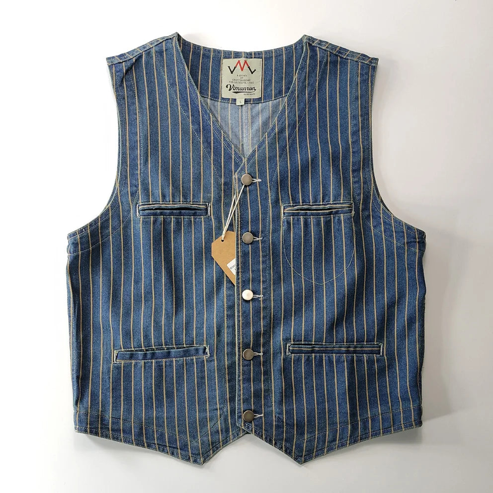 Riolio Waed Cotton Denim Vest American Casual Vintage Sle Button up Ameika Khaki oulder Pad Linen Pants Spring Season