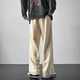 Riolio Winter Thickened Pants Men Warm Oversized Wide Leg Pants Men Streetwear Loose Straight Pants Mens Black Beige Thick Trousers