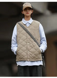 Riolio Cotton-layered Fashionable Vest Men with Autumn Winter Simple Casual Light Heated Inner Vest Cardigan Work Vest Top Aesthetic
