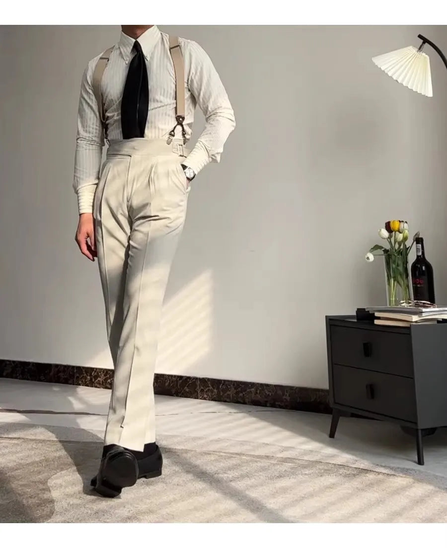 Riolio New Italy Business Men Shirts Light Luxury Textured Peaked Lapel Striped Long Sleeve Cardigan Leisure High Quality Blouse M-2XL