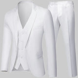 Riolio Business Suit Jacket Coat Blazers Trousers Waistcoat Men Wedding Three Pieces Pants Vest Large Size Professional Dress 3 Pcs Set