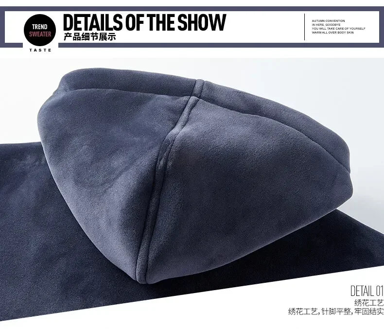 Riolio Hooded Sweat shirt+Pant 2-piece Sets Men Set Sports Suit Fleece Thickened Sportswear Casual Men Tracksuit Winter male Tracksuit