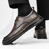 Riolio  Brown Suede Derby Shoes Men's Thick Sole Lace-Up Casual Blue Suede Leather Dress Shoes Office High Quality Leather Shoes