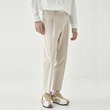 Riolio Men Light Luxury Naples Slim-fit Dress Pants Fashion Casual Solid Color British Retro Premium Elegant Popular Leisure Suit Pants