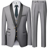 Riolio Suit Coat Pants Vest 3 Pcs Set / Fashion Men's Casual Boutique Business Wedding Groom Dress Blazers Jacket Trousers