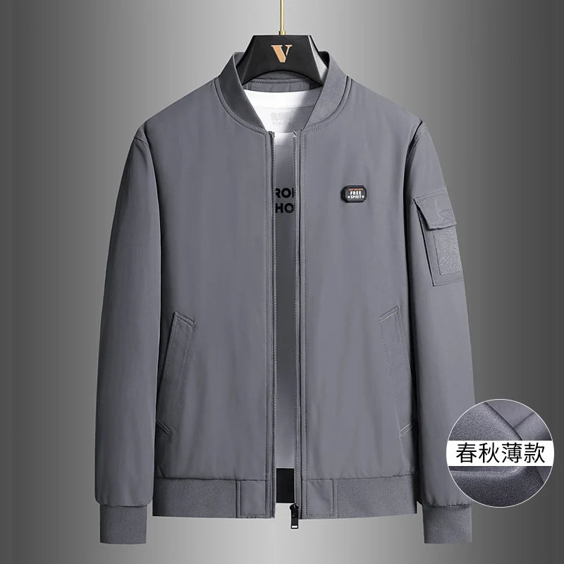 Riolio Men's Jacket Outdoors New Spring Autumn Baseball Jacket Cotton Thickened Warm Men's Jacket Casual Trendy Jacket Quality Blazer