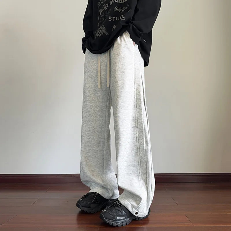 Riolio Black Casual Pants Men Fashion Oversized Wide Leg Pants Men Sweatpants Streetwear Loose Sports Pants Mens Joggers Trousers