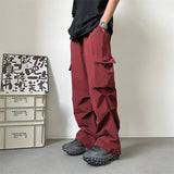 Riolio Summer Thin Casual Pants Men Pocket Cargo Pants Men Japanese Streetwear Hip-hop Loose Straight Pants Mens Vintage Trousers M-3XL