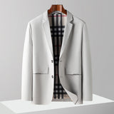 Riolio High-quality Thousand-bird Check Double-sided Woolen Coat for Men Korean Casual Suit Collar Short Casual Woolen Coat  Blazers