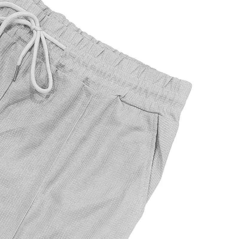 Riolio 2025 Summer Simplicity Men's Suit Loose Walf Checks Fabric Breathable Comfort and Casual Short Sleeve Shorts Two-Piece Suit